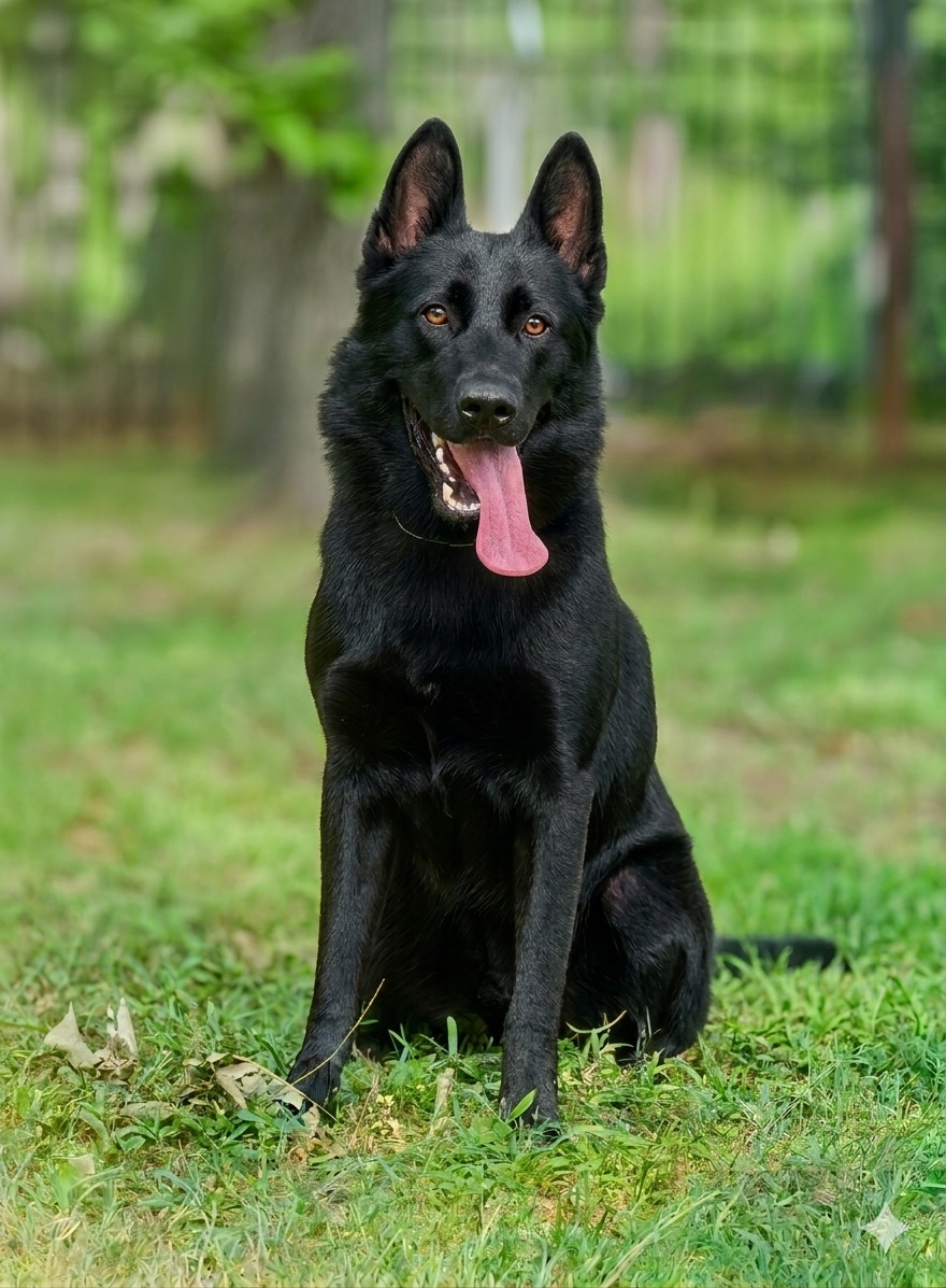 Pike is an all-Black German Shepherd Protection Dog for sale